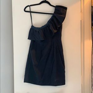 One shoulder Navy dress